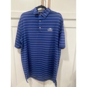 Peter Millar Summer Comfort Mens Large Stripe Golf Polo Shirt casual Las Vegas